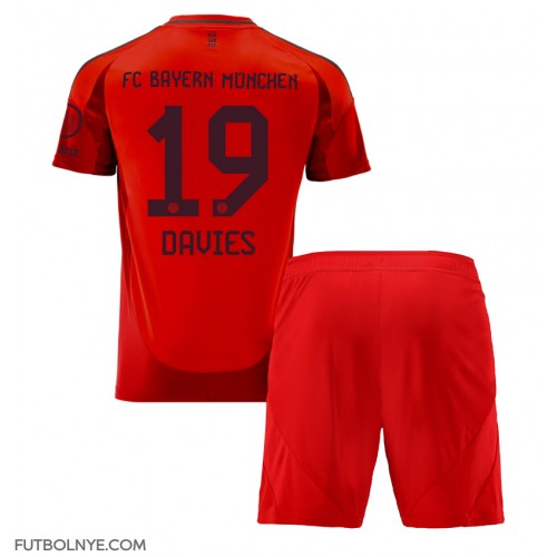 Camiseta Bayern Munich Alphonso Davies #19 Primera Equipación para niños 2024-25 manga corta (+ pantalones cortos)